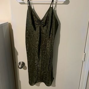Satin olive slip dress/night gown
